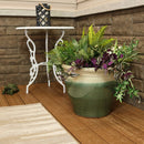 Sunnydaze Round Glazed Ceramic Planter with Drainage