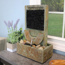 Sunnydaze Half Moon Slate Indoor Water Fountain - 16"