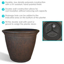 Sunnydaze Anjelica Polyresin Outdoor Flowerpot Planter