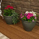Sunnydaze Glazed Ceramic Planter with Drainage Holes - Set of 2