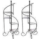 Sunnydaze 4-Tier Spiral Staircase Iron Plant Stand, Set of 2
