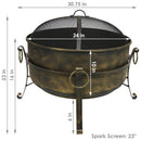 Sunnydaze Cauldron Outdoor Fire Pit with Spark Screen