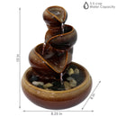 Sunnydaze Tiered Vessels Ceramic Indoor Water Fountain - 10"