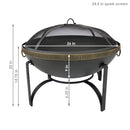 Sunnydaze Wood-Burning Outdoor Fire Pit with Spark Screen - 26"
