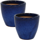 Sunnydaze Resort Ceramic Indoor/Outdoor Planter - Set of 2