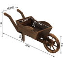 Sunnydaze Wooden Decorative Wheelbarrow Planter - 35" W x 10.25" D x 12" H