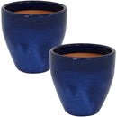 Sunnydaze Resort Ceramic Indoor/Outdoor Planter - Set of 2
