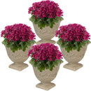 Sunnydaze Darcy Polyresin Outdoor Garden Planter Urn - Beige - 16"