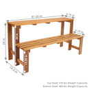 Sunnydaze 2-Tier Meranti Wood Outdoor Plant Stand with Teak Oil Finish