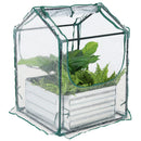Sunnydaze Steel Raised Garden Bed and Mini Greenhouse Kit - Clear