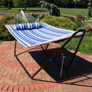 Sunnydaze 2-Person Quilted Fabric Double Hammock with Pillow
