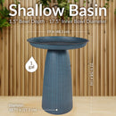 Sunnydaze Gleeful Garden Metal Outdoor Bird Bath - UV-Resistant Finish