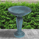 Sunnydaze Grecian Garden Reinforced Concrete Bird Bath - 20.25" H