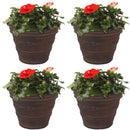 Sunnydaze Laurel Polyresin Outdoor Flowerpot Planter - Rust - 13"