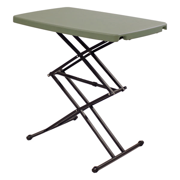 Sunnydaze Rectangular Adjustable Utility Table with Collapsible Legs - Gray
