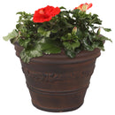 Sunnydaze Laurel Polyresin Outdoor Flowerpot Planter - Rust - 13"
