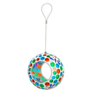 Sunnydaze Round Mosaic Glass Hanging Bird Feeder - 6"
