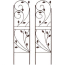Sunnydaze 32 Inch Rustic Plant Design Garden Trellis, Set of 2