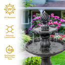 Sunnydaze 2-Tier Solar Outdoor Water Fountain with Battery Backup