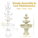 Sunnydaze 3-Tier Pineapple Garden Fountain - White - 51" H