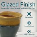 Sunnydaze Studio Glazed Ceramic Planter with Drainage Holes - Set of 2