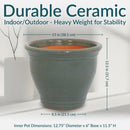 Sunnydaze Studio Glazed Ceramic Planter with Drainage