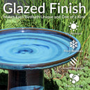 Sunnydaze Glazed Ceramic Outdoor Bird Bath