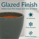 Sunnydaze Glazed Ceramic Planter with Drainage Holes - Set of 2
