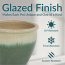 Sunnydaze Chalet Glazed Ceramic Planter with Drainage Holes - Set of 2