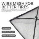 Sunnydaze Mesh Spark Screen for Fire Pit – Black - Square