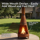 Sunnydaze 70" Outdoor Chiminea Fire Pit - Rustic Finish