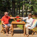 Sunnydaze Teak Square Outdoor Dining Table - Light Stain Finish - 32"