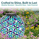 Sunnydaze Glass Mosaic Solar Garden Gazing Globe - 10"