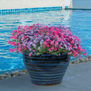 Sunnydaze Round Glazed Ceramic Planter with Drainage