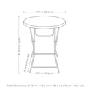 Sunnydaze Plastic Bar-Height Folding Table - 31.75" - Gray