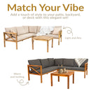 Sunnydaze 4-Piece Wood Patio Furniture Set – L-Shaped Outdoor Sofa Set