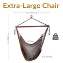 Sunnydaze Outdoor Extra Large Caribbean Polyester Rope Hammock Chair