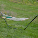 Sunnydaze Rope Hammock with 12' Steel Stand, Pad, and Pillow