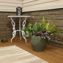 Sunnydaze Round Glazed Ceramic Planter with Drainage