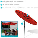 Sunnydaze Aluminum Outdoor Patio Umbrella with Tilt and Crank
