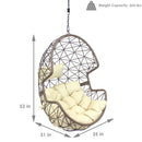 Sunnydaze Lorelei Resin Wicker Hanging Egg Chair with Cushion