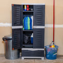 Sunnydaze 3-Shelf Plastic Lockable Storage Cabinet - 57.5" - Charcoal w/ Gray Trim