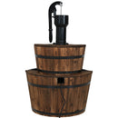 Sunnydaze Country Wood Barrel Water Fountain