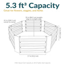 Sunnydaze Galvanized Steel Hexagon Raised Garden Bed - 12.25" H