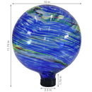 Dimension image for blue swirl gazing globe with hints of green and red.