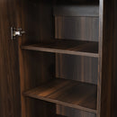 Sunnydaze Lavina Wine Bar Cabinet with Glass Rack and Bottle Storage Shelves