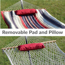 Sunnydaze Rope Hammock with 12' Steel Stand, Pad, and Pillow