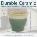 Sunnydaze Studio Glazed Ceramic Planter with Drainage