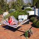 Sunnydaze 2-Person Quilted Fabric Double Hammock with Pillow