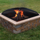 Heavy duty square fire pit spark screen protecting from flying flames.